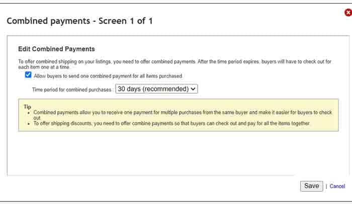 Mise en place des paiements combinés eBay